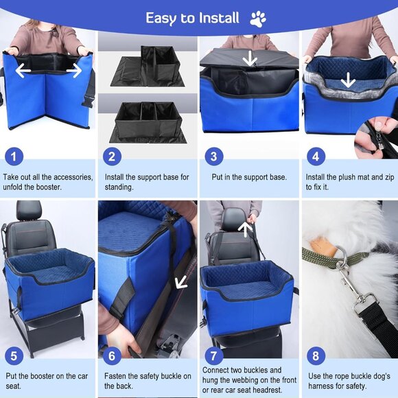 INFANZIA Dog Booster Car Seat for Small Medium Large Dogs, - Picture 6 of 6